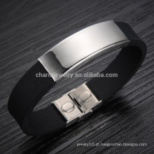 2015 nova versão coreana do influxo de bens de aço de titânio pulseira de silicone bracelete pulseira homens PH867 lisa